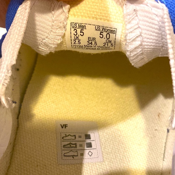 Unisex Vans Blue & White Checker low top slip on sneakers Mens 3.5 womens 5 - Picture 5 of 10